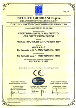 Certificato En1155 Opera